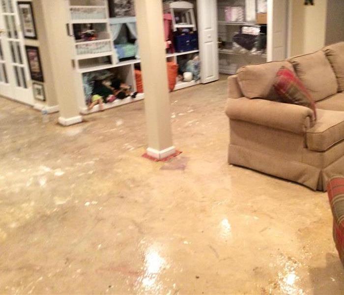 water soaked basement
